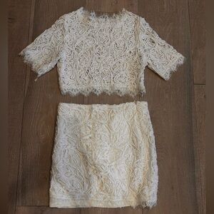 Elegant Cream Lace Mini Dress